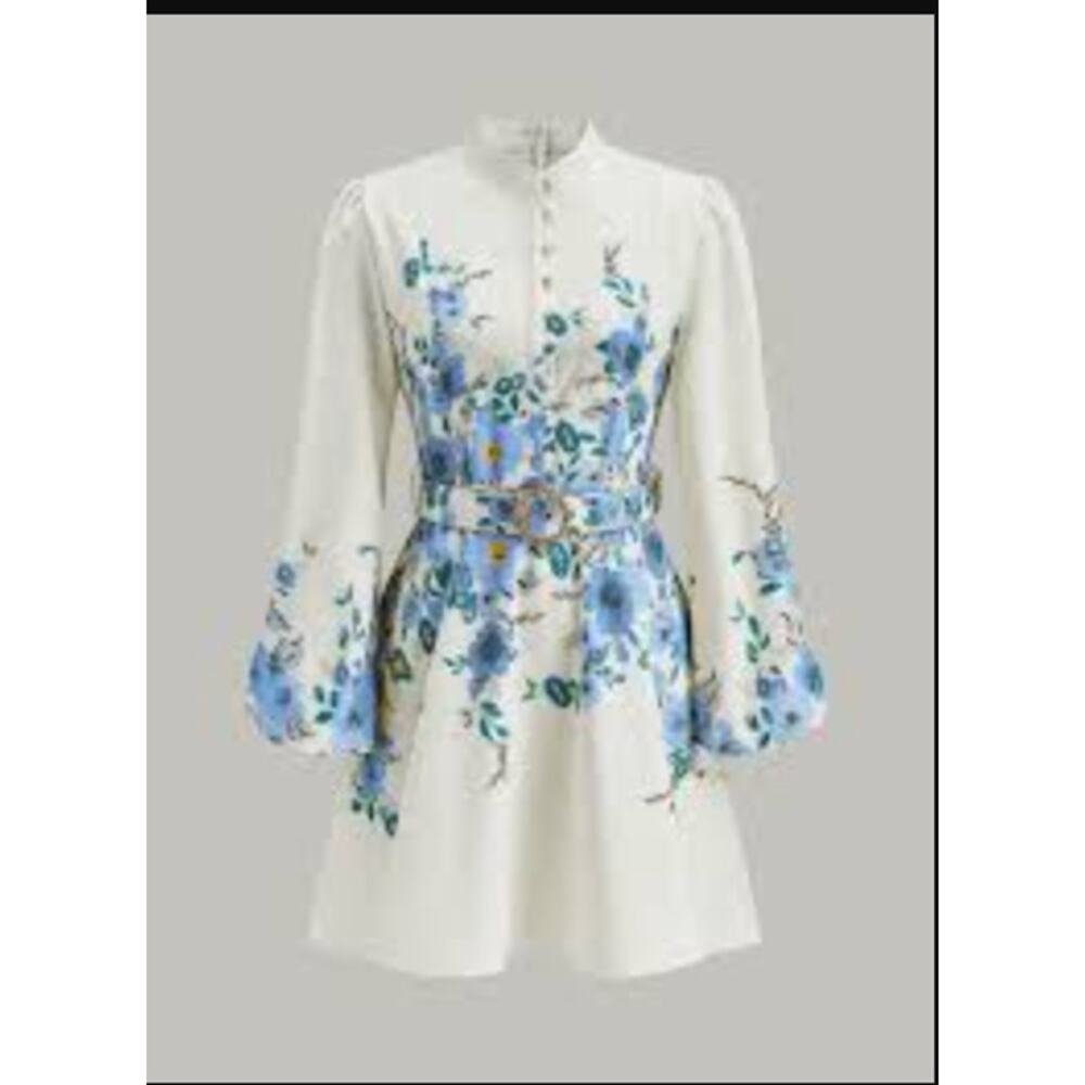 NWT Commense Floral Print Button Detail Dress With Belt Sz XL